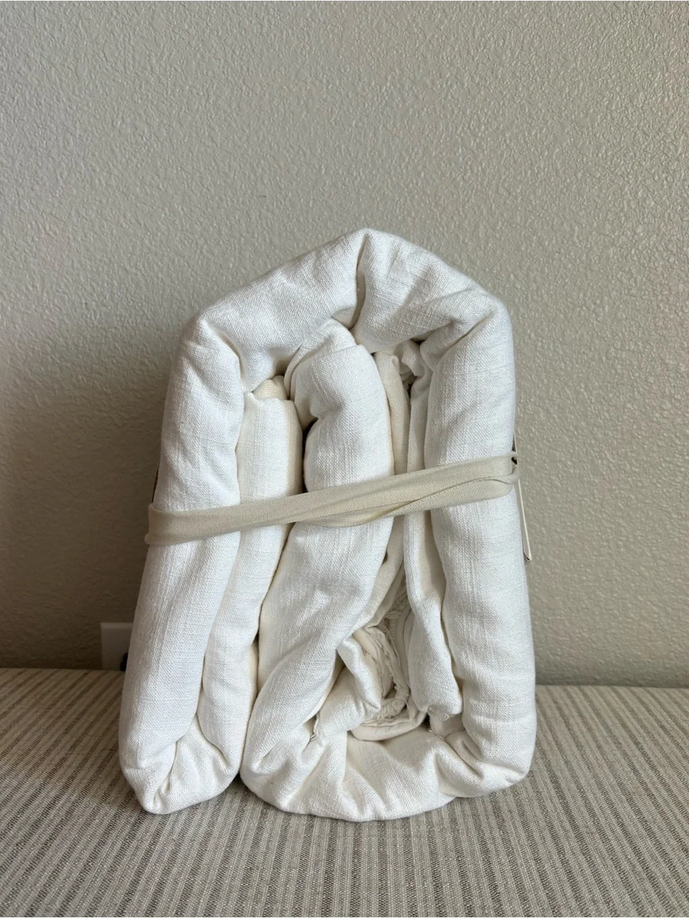 NWT King Heavyweight Linen Blend Duvet Cover & Sham Set White - Casaluna